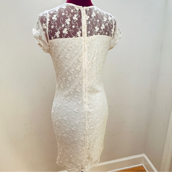 Free People Ivory Lace Mini Dress, sz L - Picture 4 of 7